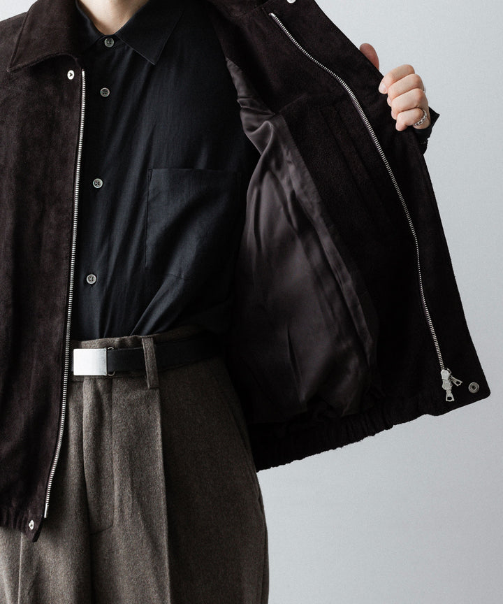 ssstein(シュタイン)のCOW SUEDE ZIP SHORT JACKET - DARK BROWNの公式通販サイトsession福岡セレクトショップ