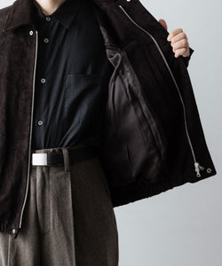 ssstein / シュタイン】COW SUEDE ZIP SHORT JACKET - DARK BROWN