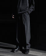 画像をギャラリービューアに読み込む, INTÉRIM インテリム MILITARY WOOL SERGE 1-TUCK FRENCH ARMY WIDE TAPERED TROUSERのBLACK 公式通販サイトsession福岡セレクトショップ
