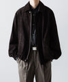 【ssstein】COW SUEDE ZIP SHORT JACKET - DARK BROWN