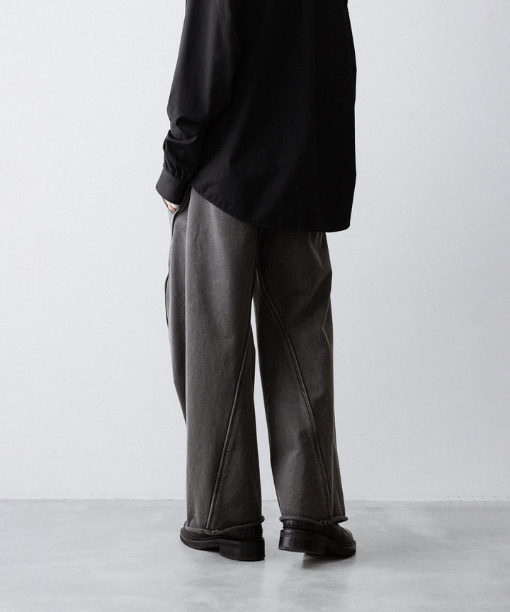 【KANEMASA PHIL.】36G FINE SWEAT DRAPING EASY PANTS - CHARCOAL PIGMENT