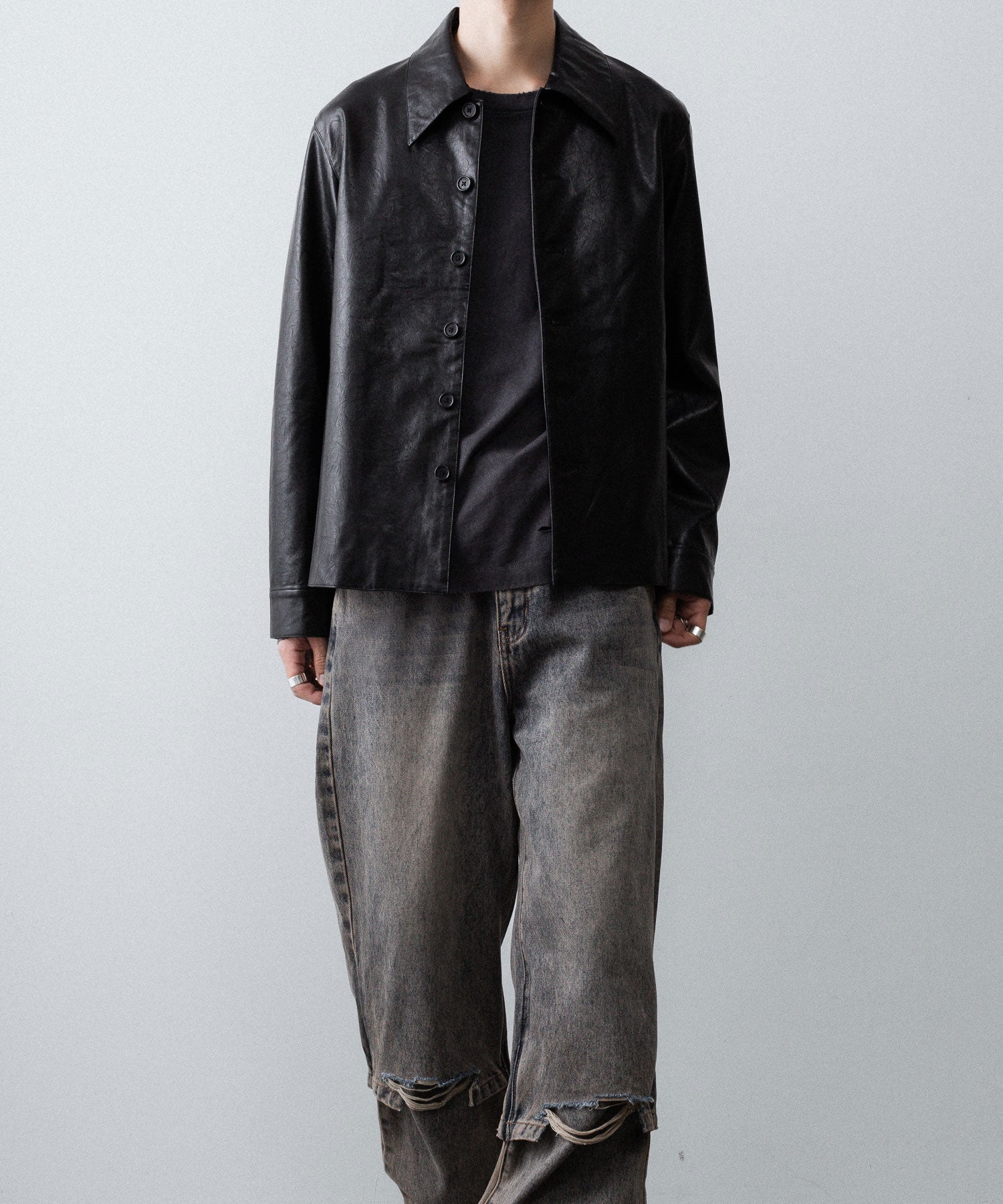 CODA コーダ BLACK SYNTHETIC LEATHER CUT OUT TIERED JACKETのBLACK 公式通販サイトsession福岡セレクトショップ