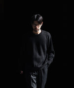 画像をギャラリービューアに読み込む, INTÉRIM - インテリムのWOOL SILK CASHMERE DEAD STOCK YARN DOUBLE RIB CREW SWEATERのBLACK公式通販サイトsession福岡セレクトショップ

