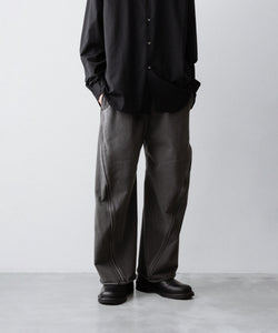 KANEMASA PHIL.】36G FINE SWEAT DRAPING EASY PANTS - CHARCOAL
