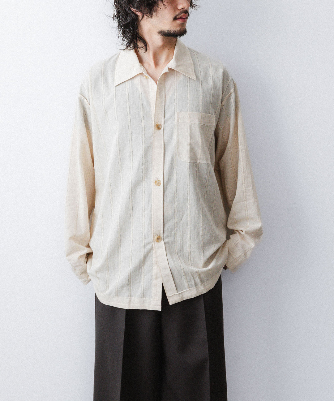 YUTASETOGAWA-ユウタセトガワのCOMFORT SHIRT-LENOのBEIGE公式通販サイトsession福岡セレクトショップ