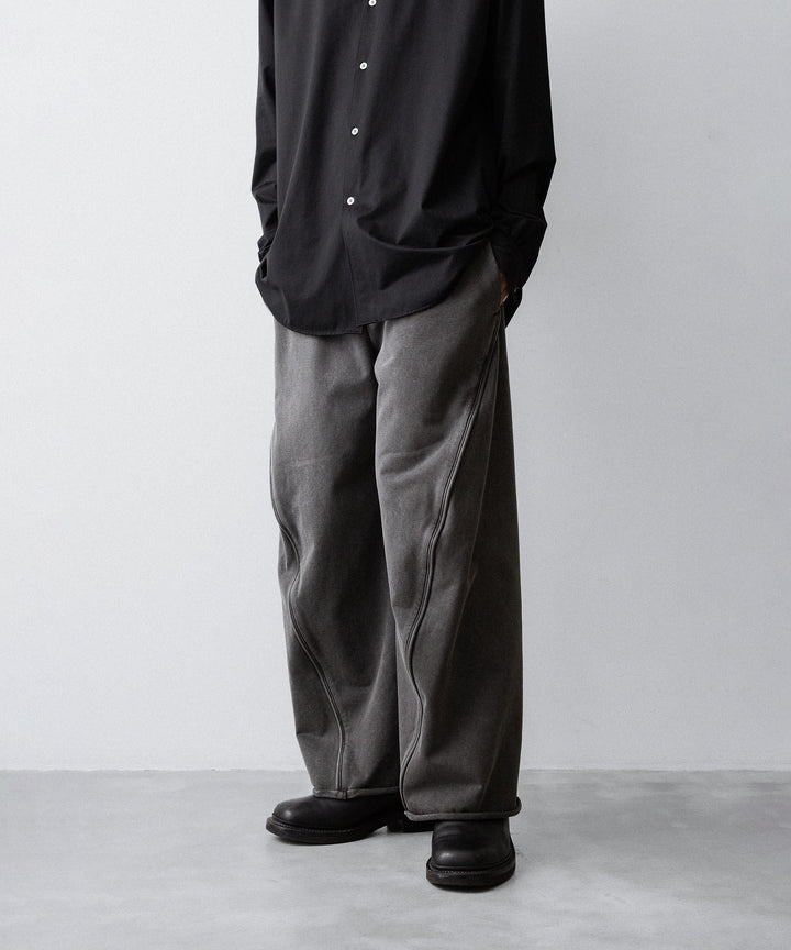 【KANEMASA PHIL.】36G FINE SWEAT DRAPING EASY PANTS - CHARCOAL PIGMENT