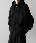 画像をギャラリービューアに読み込む, ssstein(シュタイン)のCOTTON DOUBLE KNIT TUCKED ZIP HOODIE - BLACKの公式通販サイトsession福岡セレクトショップ
