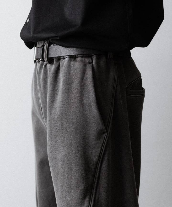 【KANEMASA PHIL.】36G FINE SWEAT DRAPING EASY PANTS - CHARCOAL PIGMENT