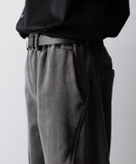 画像をギャラリービューアに読み込む, 【KANEMASA PHIL.】36G FINE SWEAT DRAPING EASY PANTS - CHARCOAL PIGMENT
