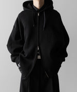 画像をギャラリービューアに読み込む, ssstein(シュタイン)のCOTTON DOUBLE KNIT TUCKED ZIP HOODIE - BLACKの公式通販サイトsession福岡セレクトショップ
