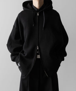 ssstein(シュタイン)のCOTTON DOUBLE KNIT TUCKED ZIP HOODIE - BLACKの公式通販サイトsession福岡セレクトショップ