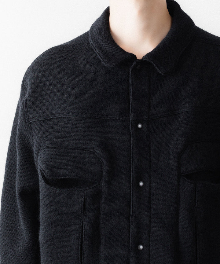 【OPPOSE DUALITY】6 POCKET PANEL KNIT - BLACK