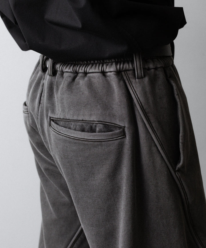 【KANEMASA PHIL.】36G FINE SWEAT DRAPING EASY PANTS - CHARCOAL PIGMENT