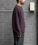 画像をギャラリービューアに読み込む, 【ANTHEM A】MIX FUR MOLE KNIT CREWNECK - DARK CHERRY
