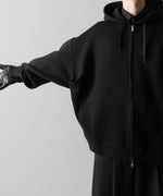 画像をギャラリービューアに読み込む, ssstein(シュタイン)のCOTTON DOUBLE KNIT TUCKED ZIP HOODIE - BLACKの公式通販サイトsession福岡セレクトショップ
