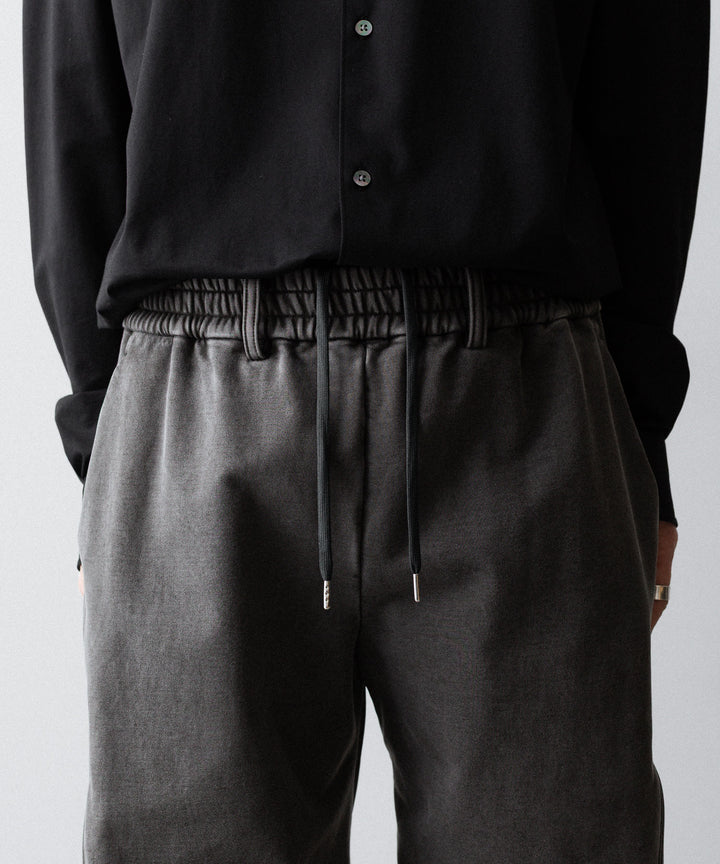 【KANEMASA PHIL.】36G FINE SWEAT DRAPING EASY PANTS - CHARCOAL PIGMENT