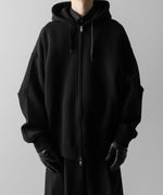 画像をギャラリービューアに読み込む, ssstein(シュタイン)のCOTTON DOUBLE KNIT TUCKED ZIP HOODIE - BLACKの公式通販サイトsession福岡セレクトショップ
