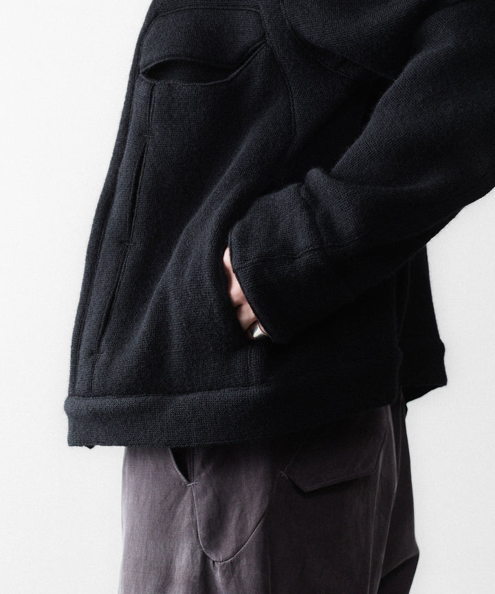【OPPOSE DUALITY】6 POCKET PANEL KNIT - BLACK