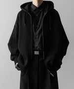 画像をギャラリービューアに読み込む, ssstein(シュタイン)のCOTTON DOUBLE KNIT TUCKED ZIP HOODIE - BLACKの公式通販サイトsession福岡セレクトショップ
