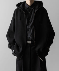 ssstein(シュタイン)のCOTTON DOUBLE KNIT TUCKED ZIP HOODIE - BLACKの公式通販サイトsession福岡セレクトショップ