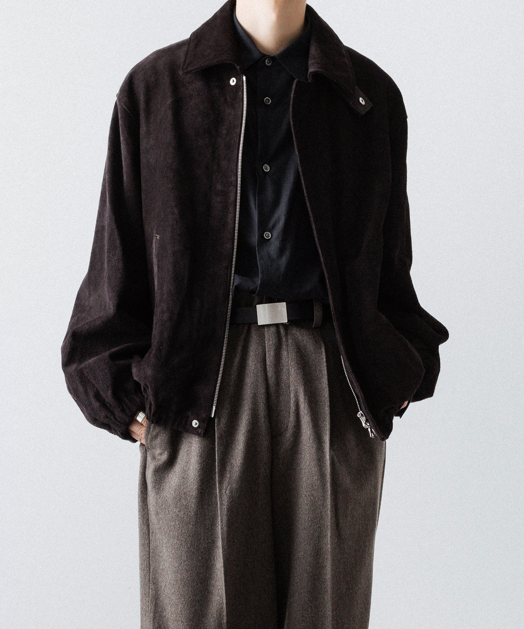ssstein(シュタイン)のCOW SUEDE ZIP SHORT JACKET - DARK BROWNの公式通販サイトsession福岡セレクトショップ