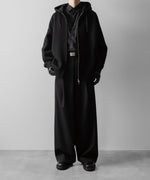 画像をギャラリービューアに読み込む, ssstein(シュタイン)のCOTTON DOUBLE KNIT TUCKED ZIP HOODIE - BLACKの公式通販サイトsession福岡セレクトショップ
