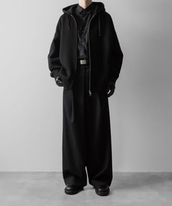 ssstein(シュタイン)のCOTTON DOUBLE KNIT TUCKED ZIP HOODIE - BLACKの公式通販サイトsession福岡セレクトショップ