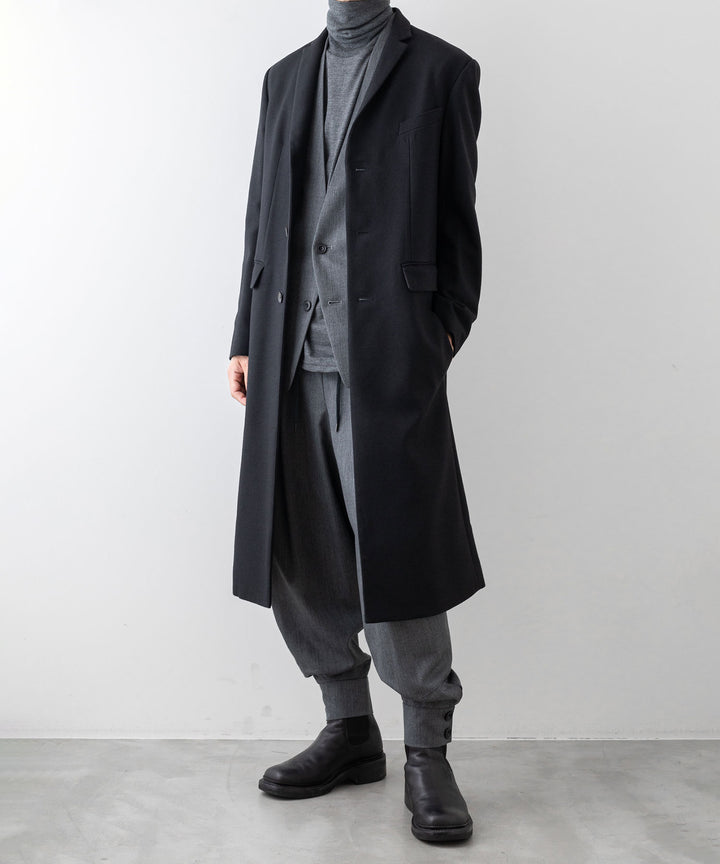 ato(アトウ)のWOOL TWILL NO COLLAR JACKETのCHARCOAL