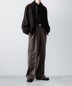 ssstein / シュタイン】COW SUEDE ZIP SHORT JACKET - DARK BROWN