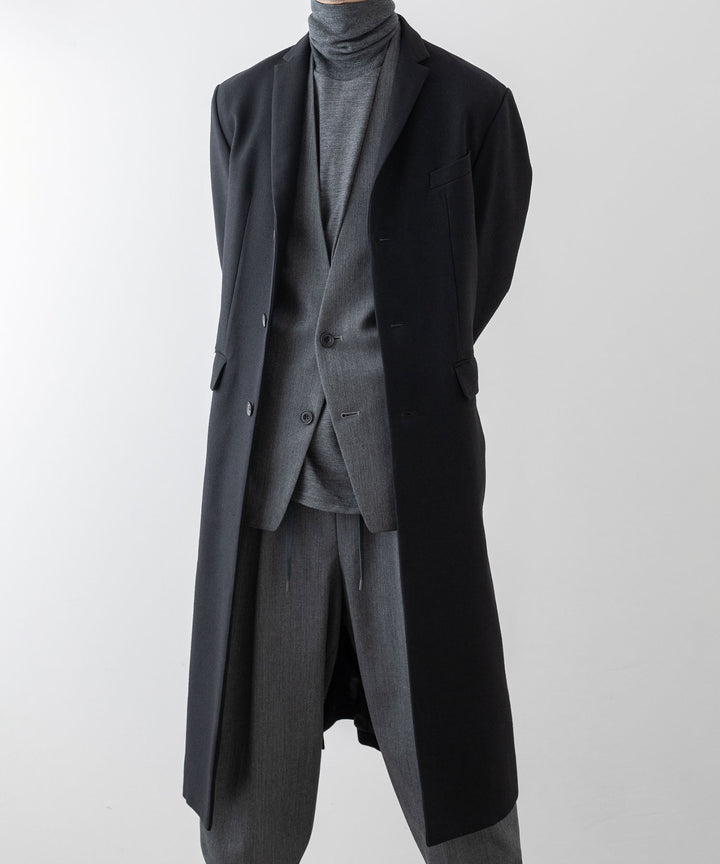 ato(アトウ)のWOOL TWILL NO COLLAR JACKETのCHARCOAL