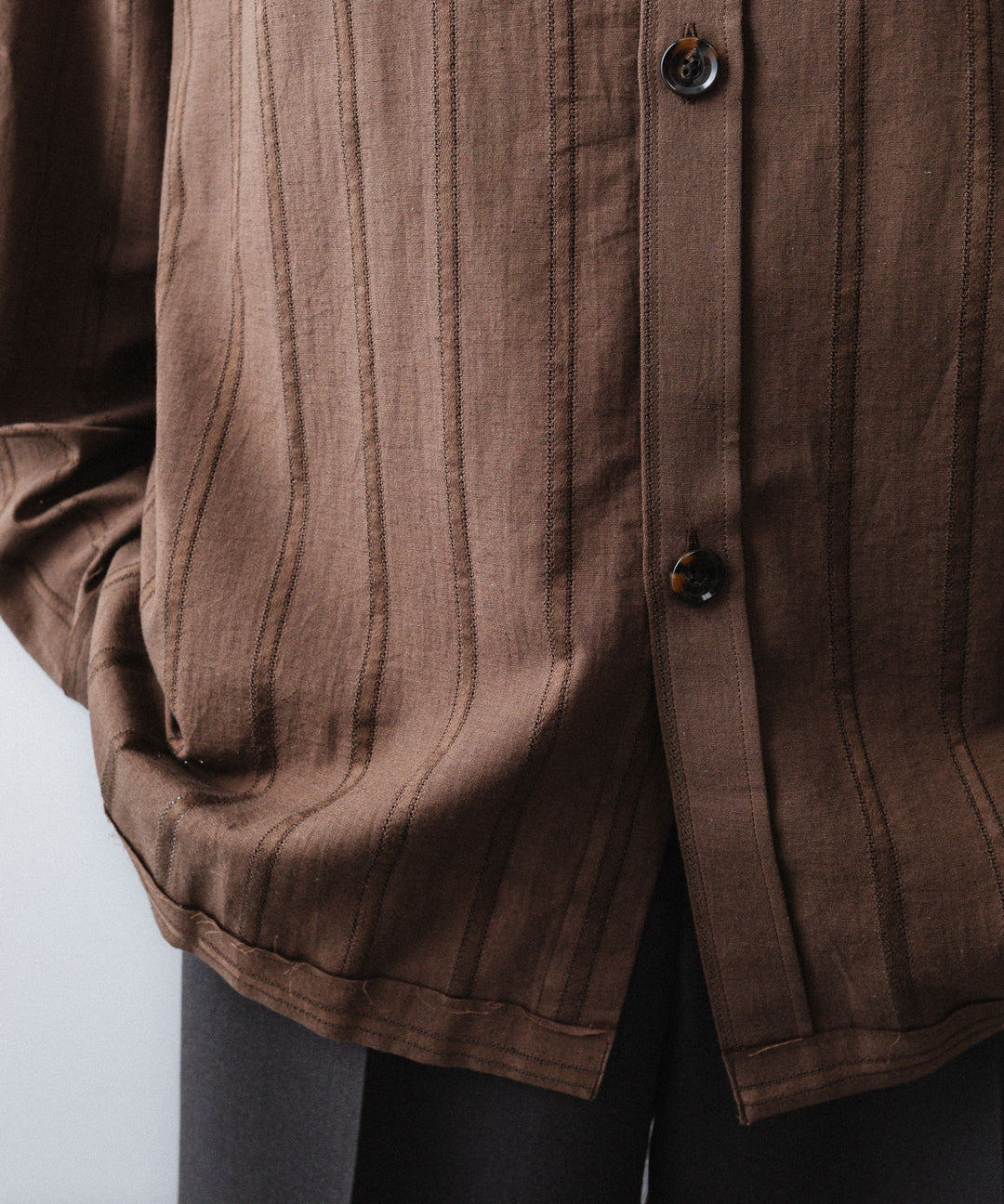 YUTASETOGAWA-ユウタセトガワのCOMFORT SHIRT-LENOのBROWN公式通販サイトsession福岡セレクトショップ