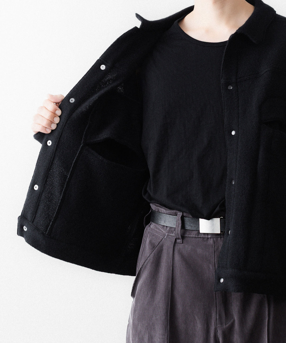 【OPPOSE DUALITY】6 POCKET PANEL KNIT - BLACK