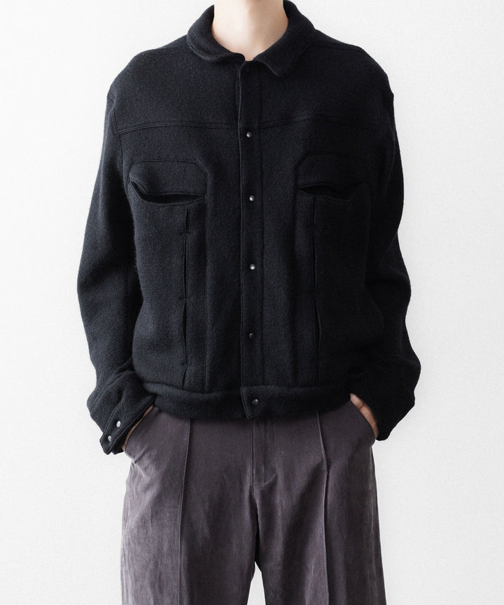 【OPPOSE DUALITY】6 POCKET PANEL KNIT - BLACK
