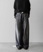 画像をギャラリービューアに読み込む, SUBLATIONS サブレーションズのMOLESKINE 2TUCK WIDE BAGGY PANTS - BLACKの公式通販サイトsession福岡セレクトショップ
