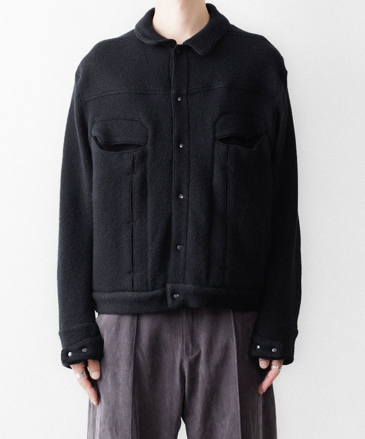 【OPPOSE DUALITY】6 POCKET PANEL KNIT - BLACK