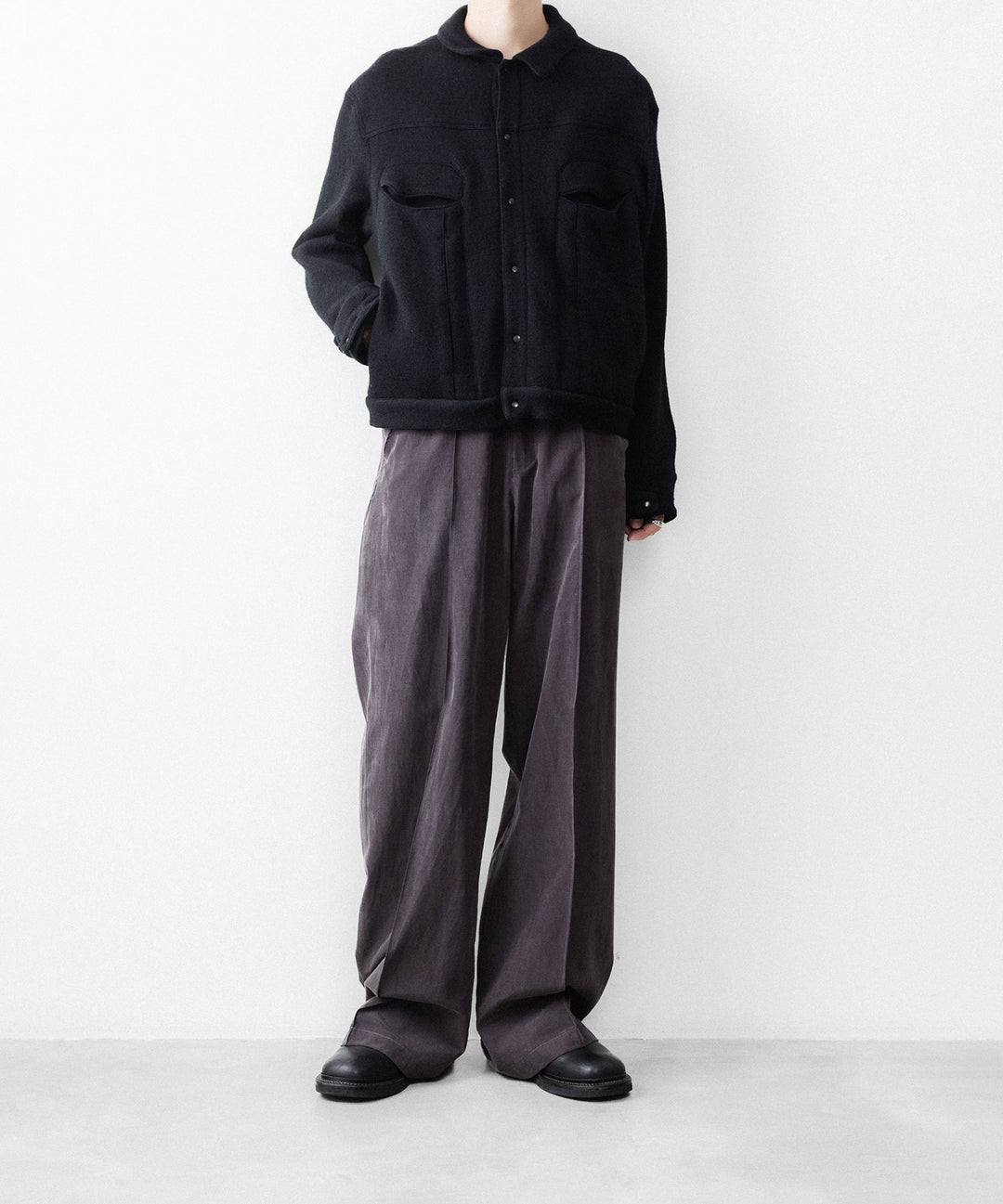 【OPPOSE DUALITY】6 POCKET PANEL KNIT - BLACK