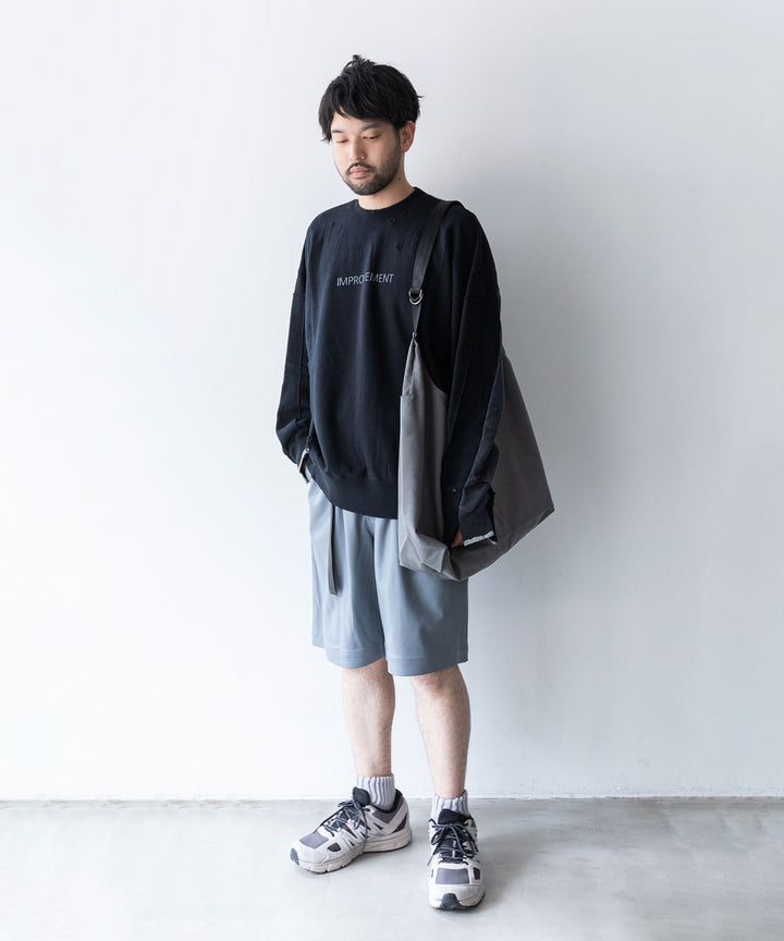 stein(シュタイン)の23AWコレクションLEATHER WIDE EASY SHORT TROUSERSのBLUE GREY
