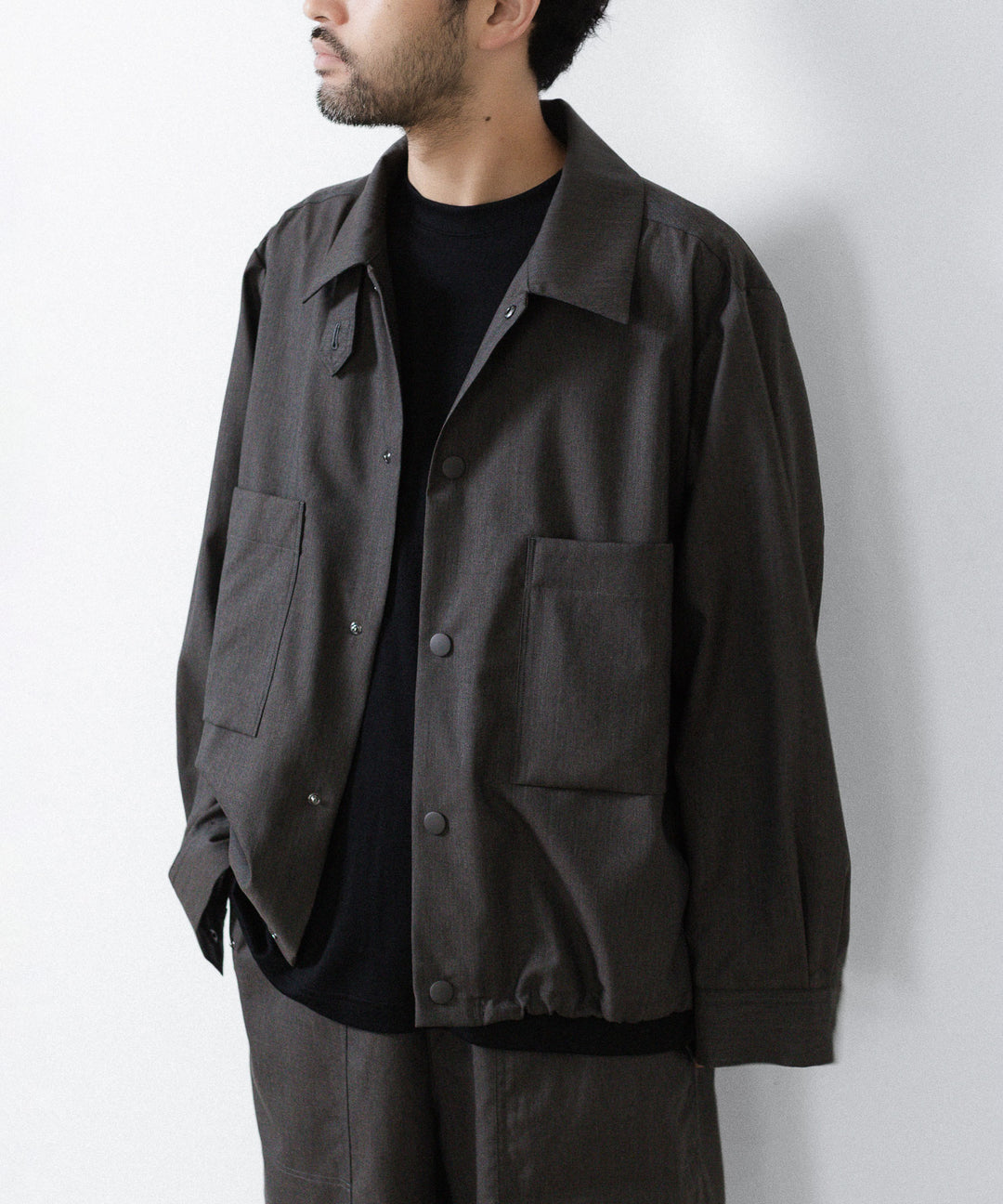 UJOH ウジョーのDRAW CORD SHIRTのCHARCOAL 公式通販サイトsession福岡セレクトショップ