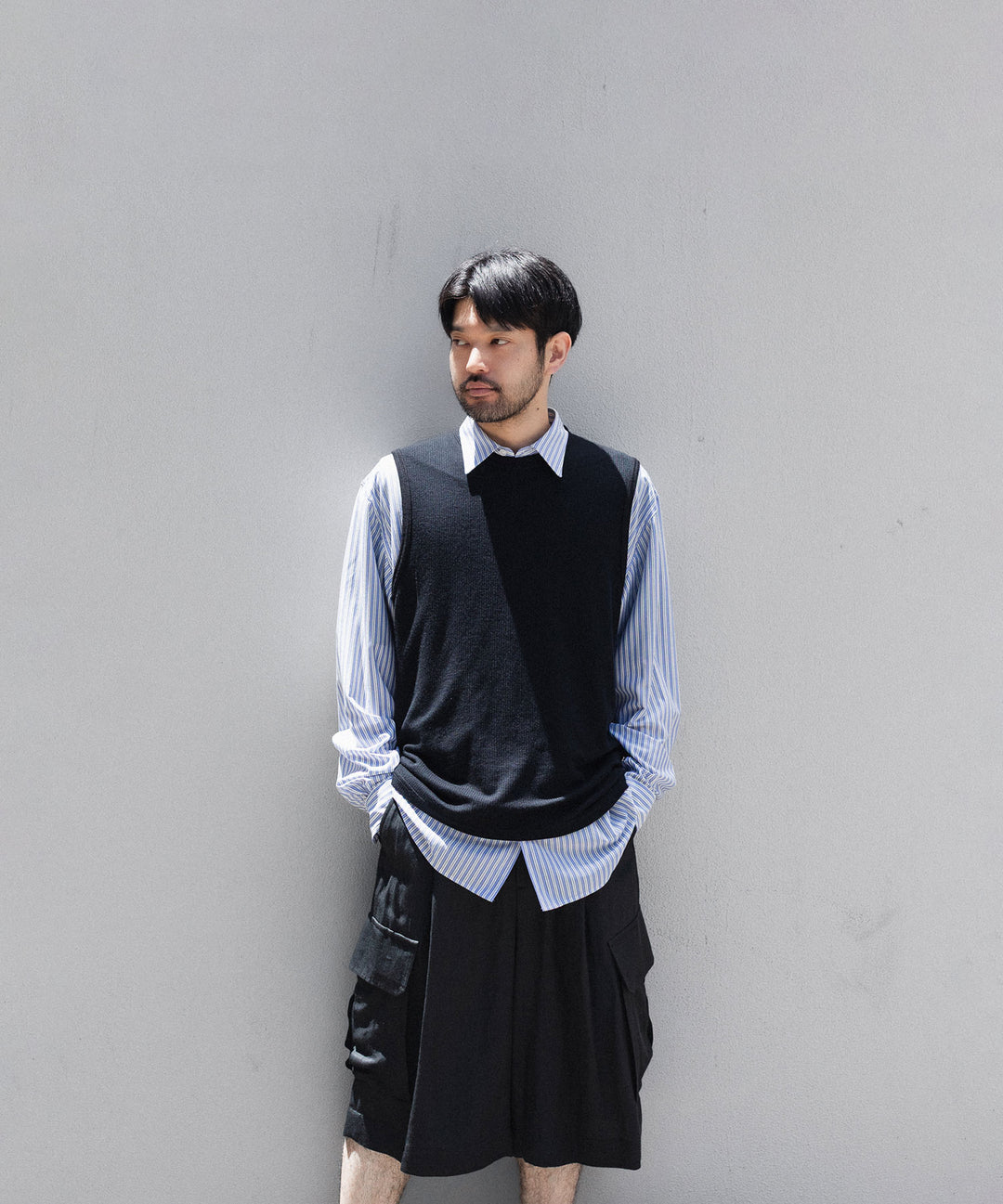 ssstein(シュタイン)のFINE WOOL OVERSIZED NO SLEEVE TEE - BLACKの公式通販サイトsession福岡セレクトショップ