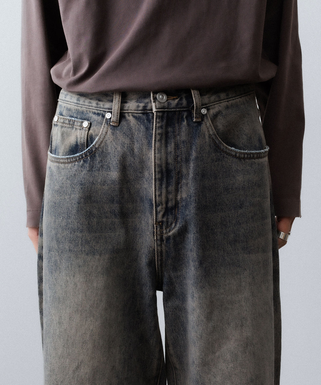 CODA コーダ GREY ACID WASH LAYERED HYBRID JEANSのGREY ACID WASH 公式通販サイトsession福岡セレクトショップ