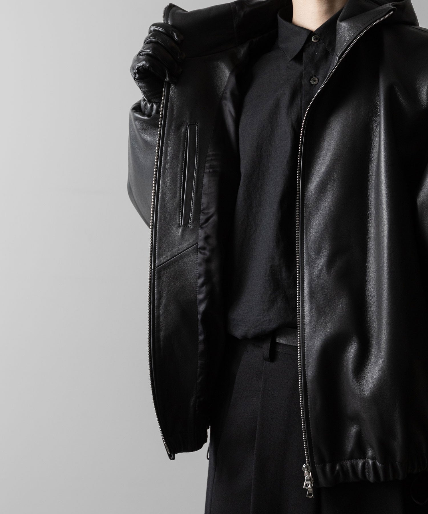 ssstein(シュタイン)のLEATHER HOODED SHORT JACKET - DARK CHARCOALの公式通販サイトsession福岡セレクトショップ
