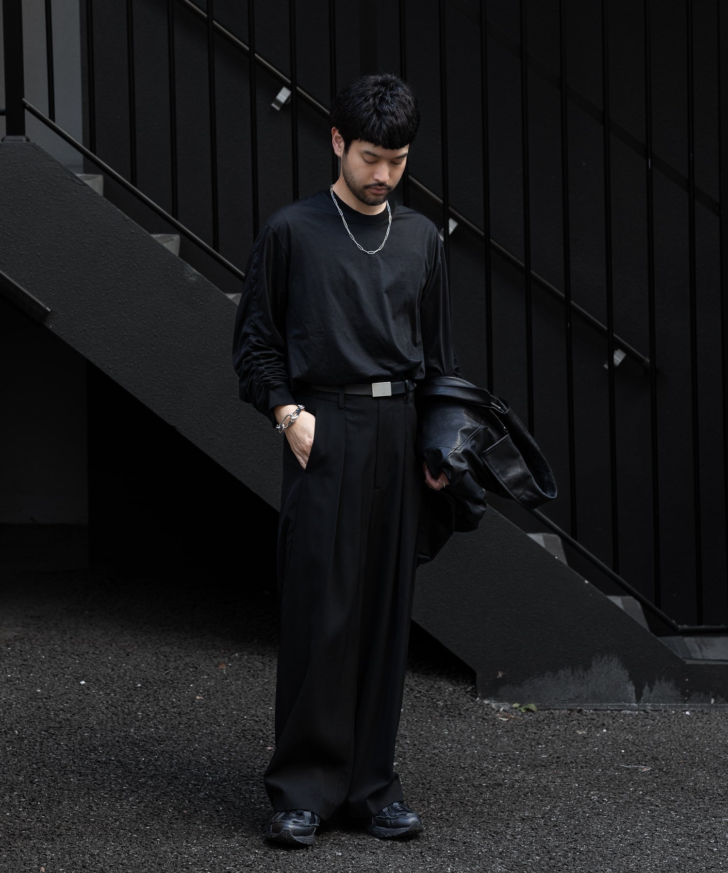 VEIN ヴェインのSUEDED CO JERSEY VESSEL L/S TEE - BLACKの公式通販サイトsession福岡セレクトショップ