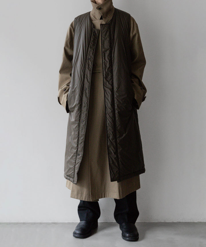 【stein】OVERSIZED DOUBLE BREASTED COAT - DARK BEIGE