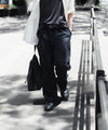 【INTÉRIM】SILK NOIL JANGLE FATIGUE TROUSER - BLACK