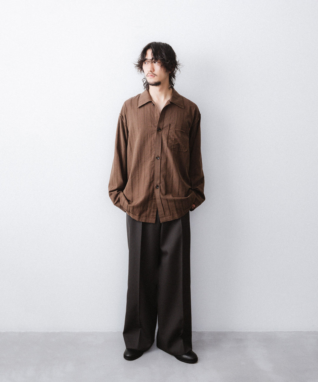 YUTASETOGAWA-ユウタセトガワのCOMFORT SHIRT-LENOのBROWN公式通販サイトsession福岡セレクトショップ