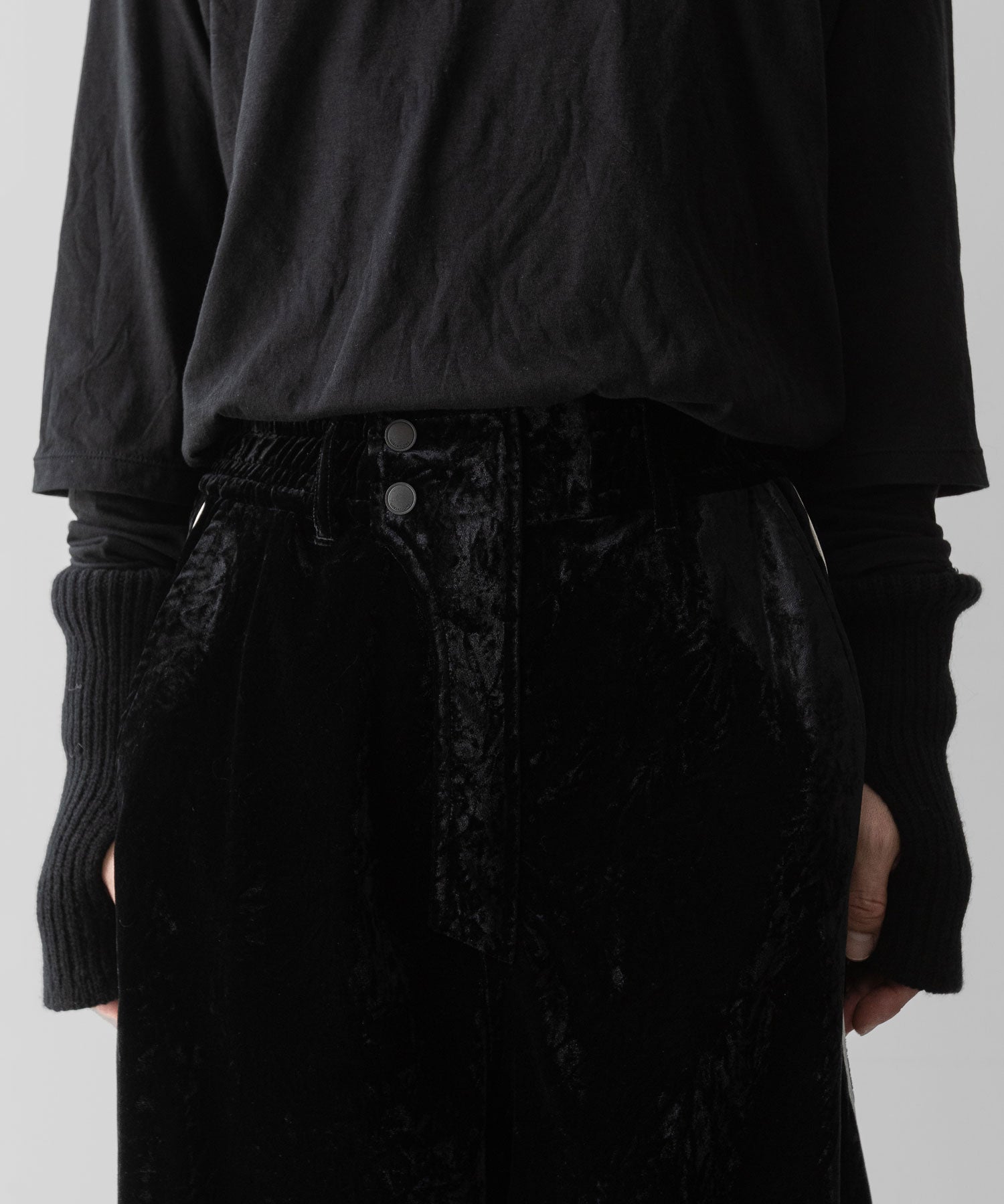 【SUBLATIONS】VELVET TRANSFORM EASY TRACK PANTS - BLACK