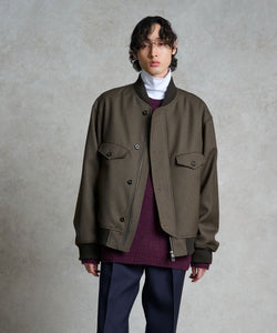 UJOH ウジョー 23AW ZIP UP RIB BLOUSON - KHAKI × DARK BROWN sessionセッション福岡セレクトショップ 公式通販サイト