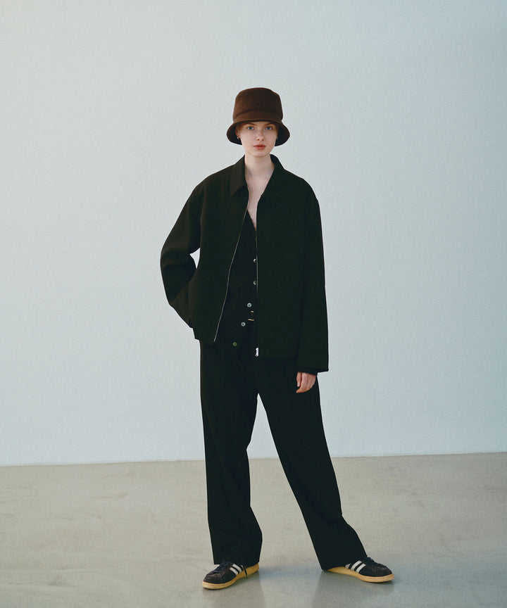 INTÉRIM(インテリム)の23AWコレクションLIMITED DOUBLE FACE CASHMERE HARRINGTON JACKETのBLACK