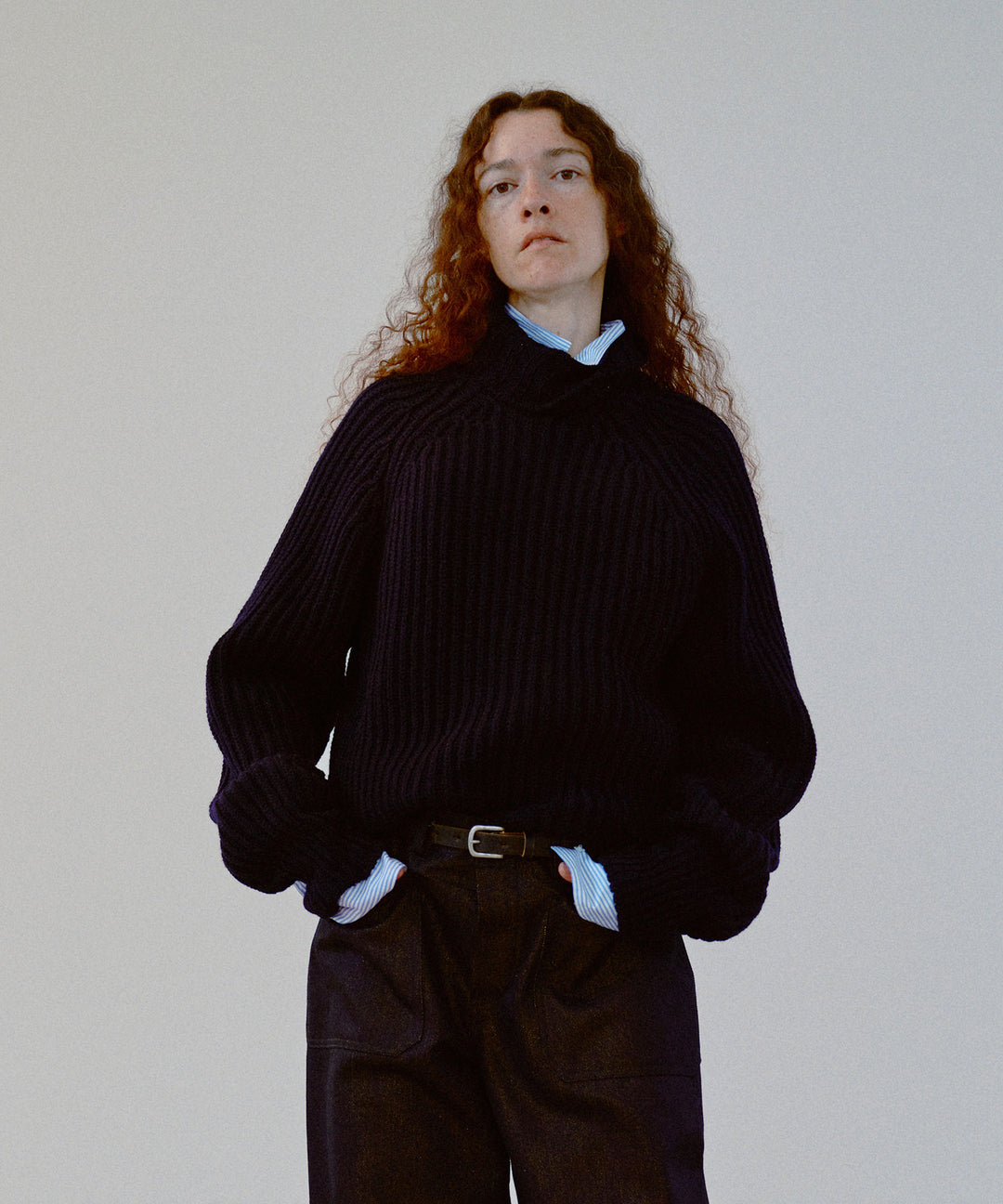 INTÉRIM(インテリム)の23AWコレクション60s 3GG RAGLAN FISHERMAN SWEATER TURTLEのNAVY sessionセッション福岡セレクトショップ 公式通販サイト