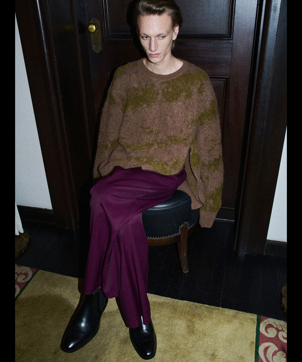 ANTHEM A-アンセムエーのSURI-ALPACA JACQUARD KNIT PULLOVERのKHAKI BEIGE公式通販サイトsession福岡セレクトショップ